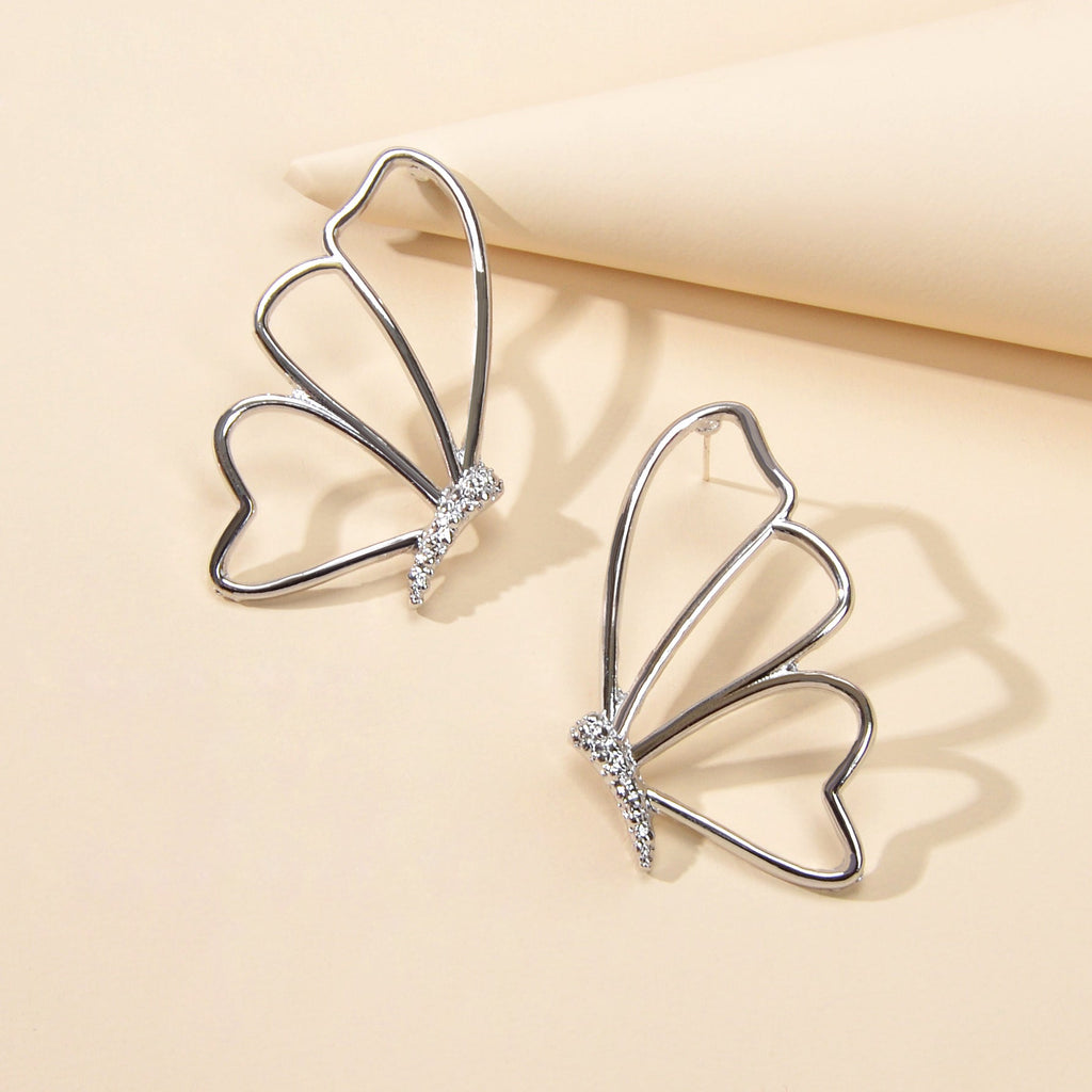 Boucles d'Oreilles Papillon Argent — Bijou Minimaliste Femme