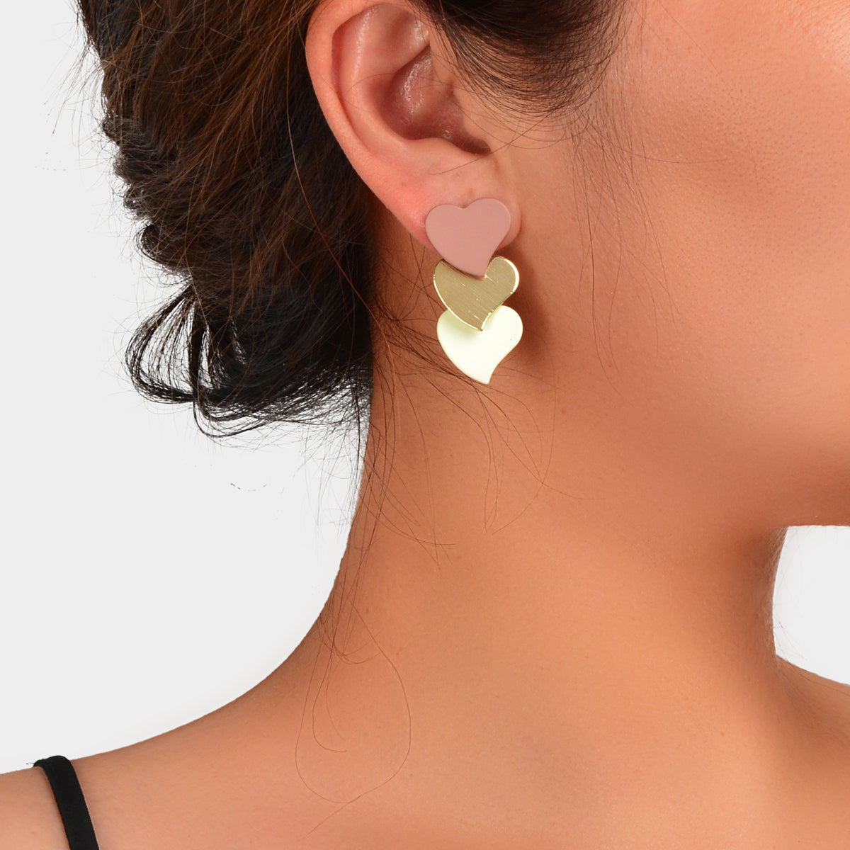 Boucles d'Oreilles Cœur Multicolores — Cadeau Femme