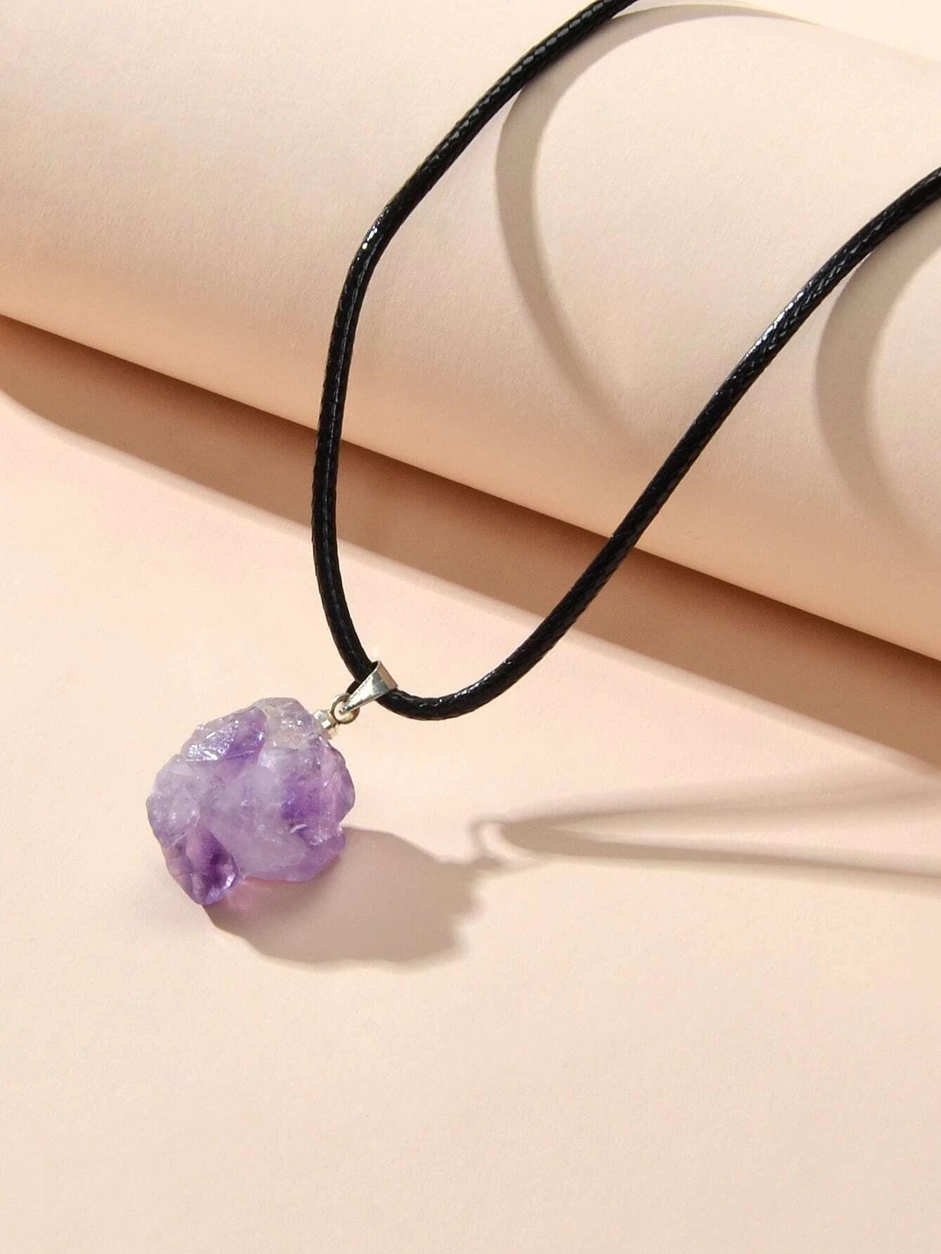 Collier Charme Améthyste Naturelle — Bijou Cristal Femme