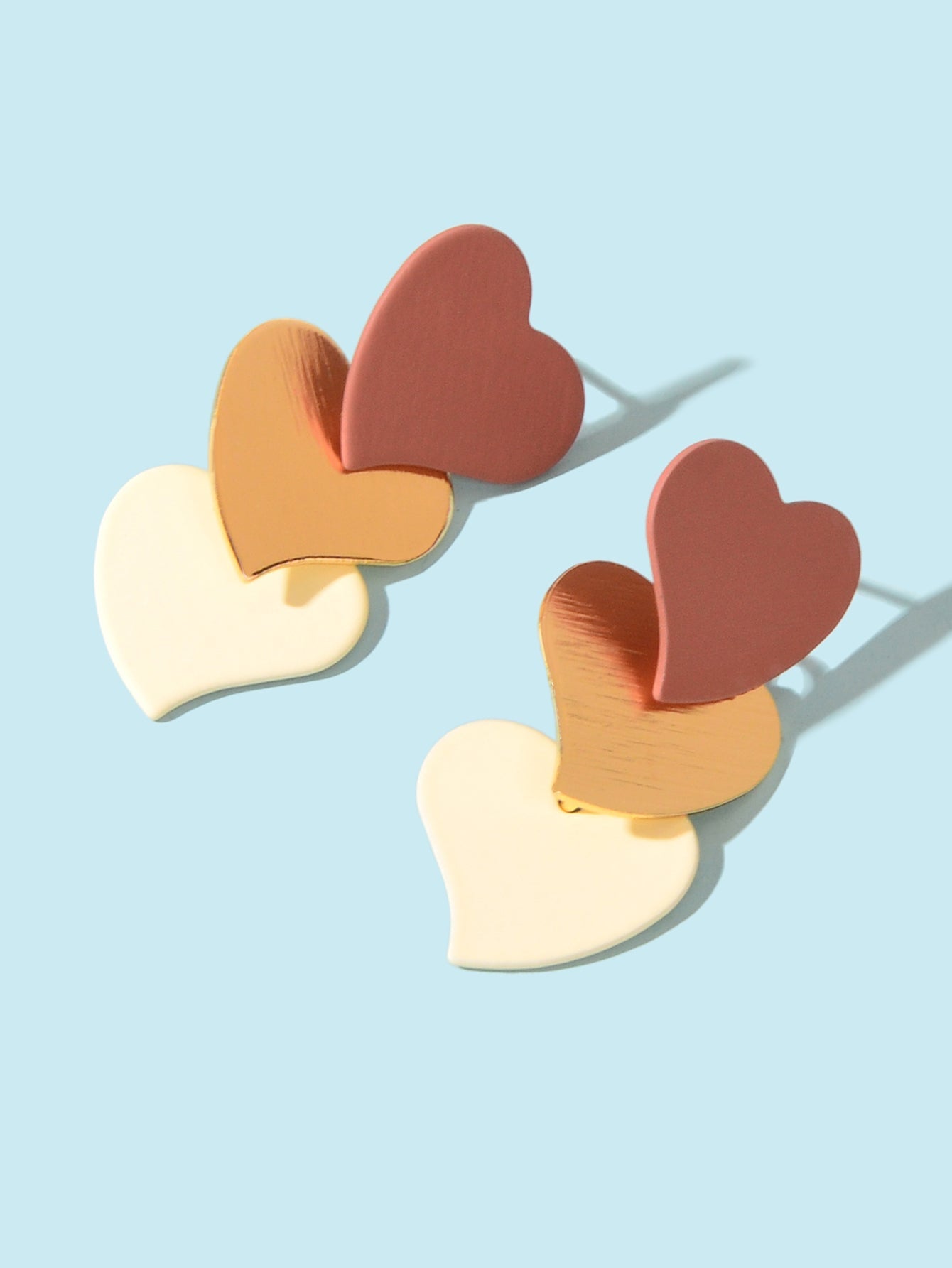 Boucles d'Oreilles Cœur Multicolores — Cadeau Femme