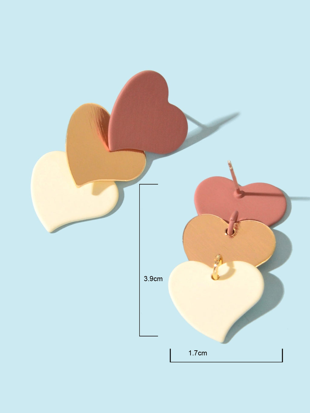 Boucles d'Oreilles Cœur Multicolores — Cadeau Femme
