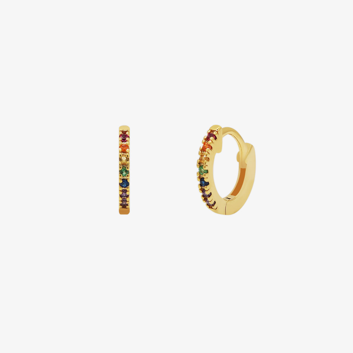 Créoles Huggie Arc-en-Ciel — Boucles d'Oreilles Colorées