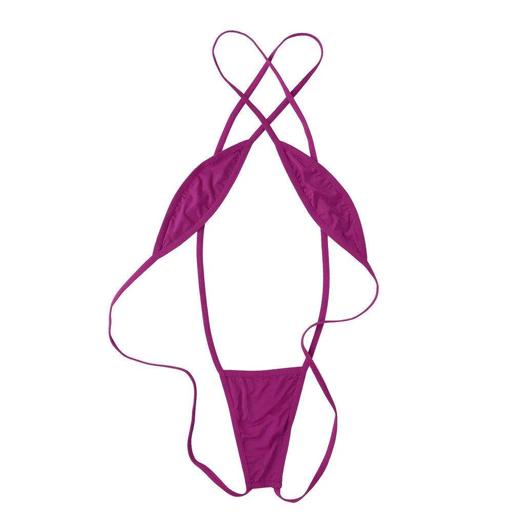 Mini Micro Bikini Tanga — Maillot Dos Nu Croisé Femme