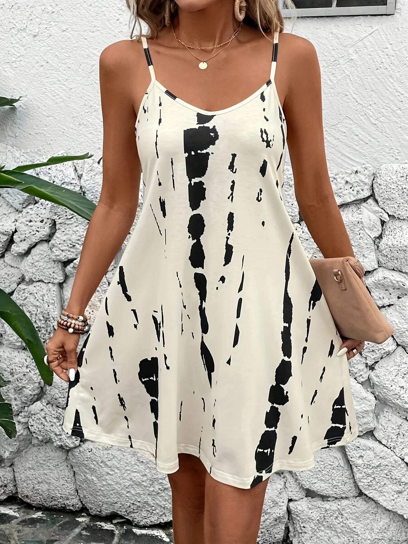 Robe Été Femme à Bretelles — Couleur Unie Légère Casual Plage