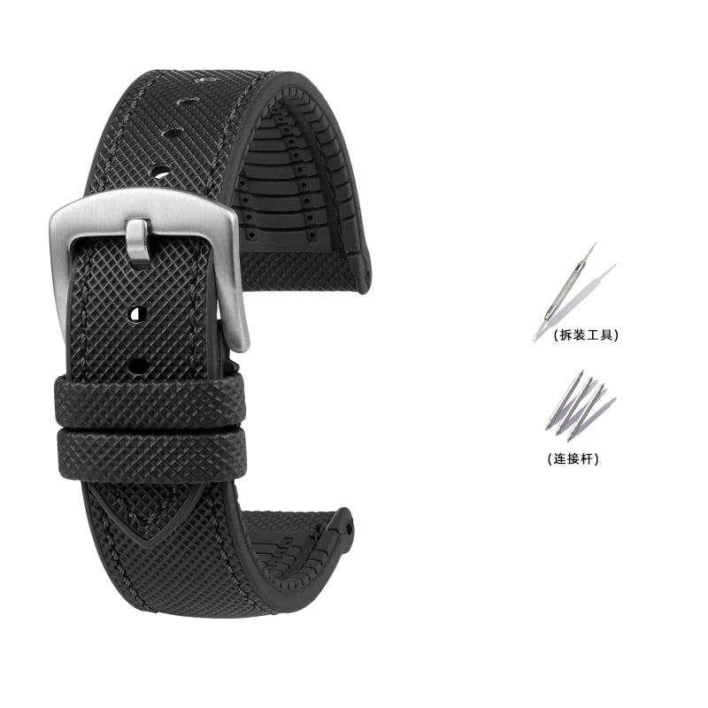 Bracelet de Montre en Caoutchouc – Compatible TAG Heuer F1 / Gulf / Aquaracer / Monaco – 20 à 24mm