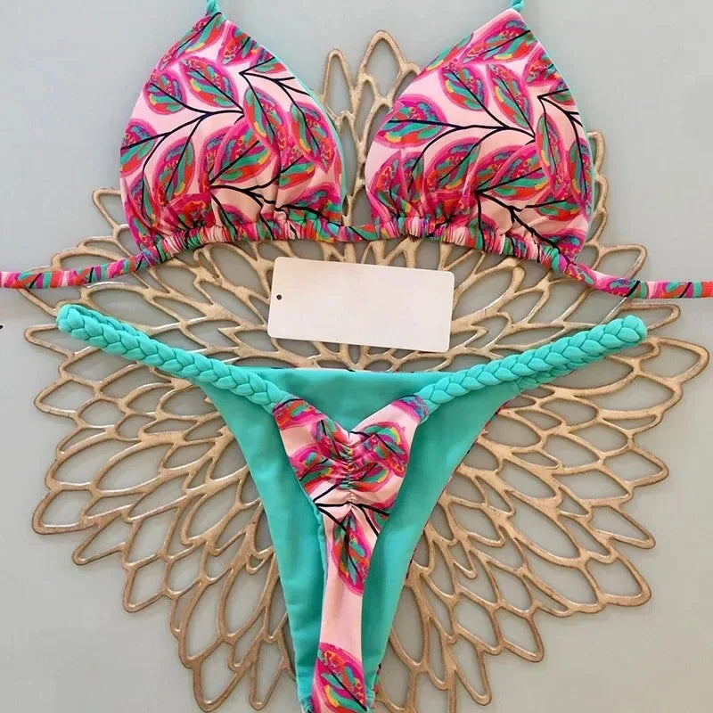Bikini Femme Imprimé — Bas G-String & Plage