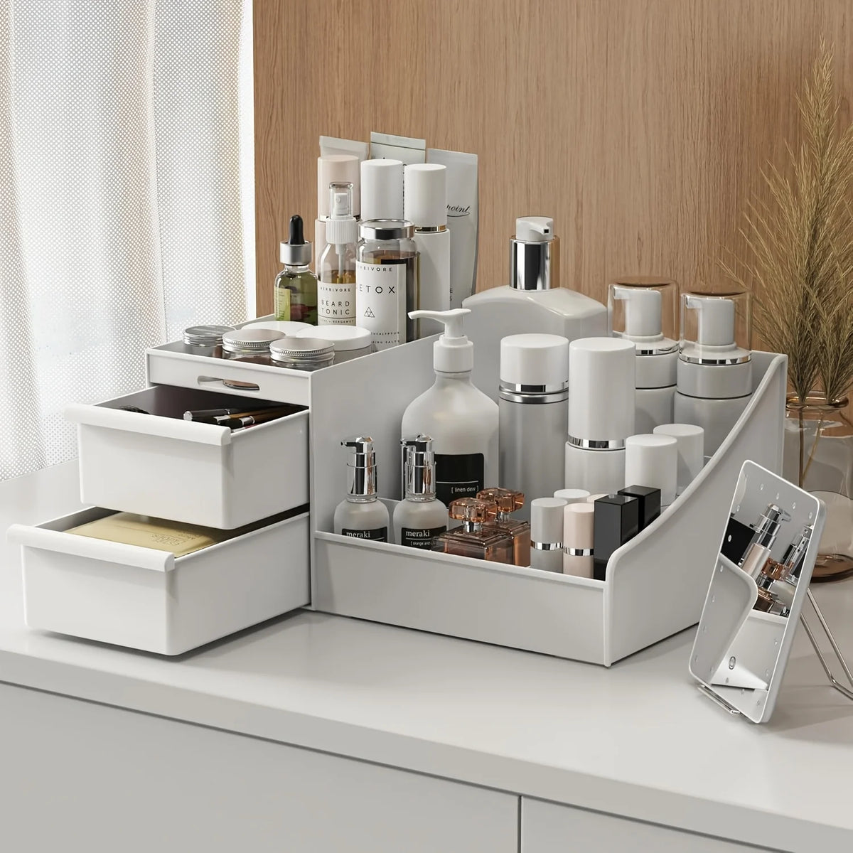 Boîte de Rangement Parfums Homme avec Tiroirs – Organiseur Coiffeuse & Dressing