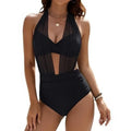 Maillot Une Pièce Monokini Mesh Col V — Swimsuit Gainant Femme