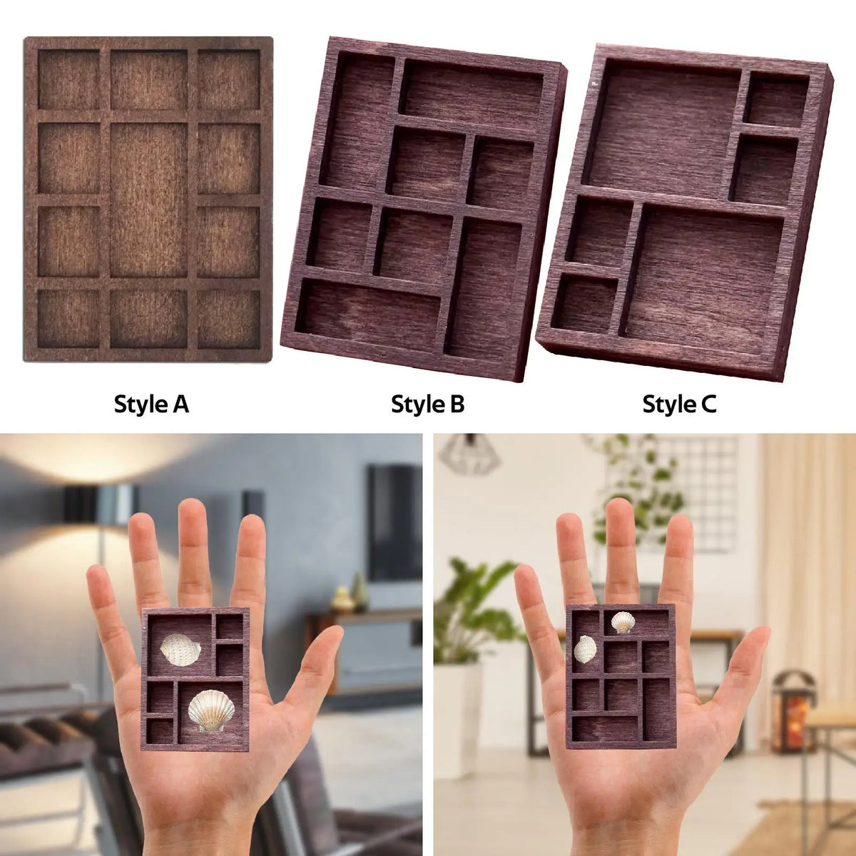 Mini Étagère à Bijoux Portable en Bois – Rangement Colliers, Bagues & Accessoires