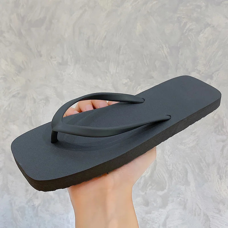 Tongs Couple Semelle Souple – Sandales Plage Couleur Unie Homme & Femme