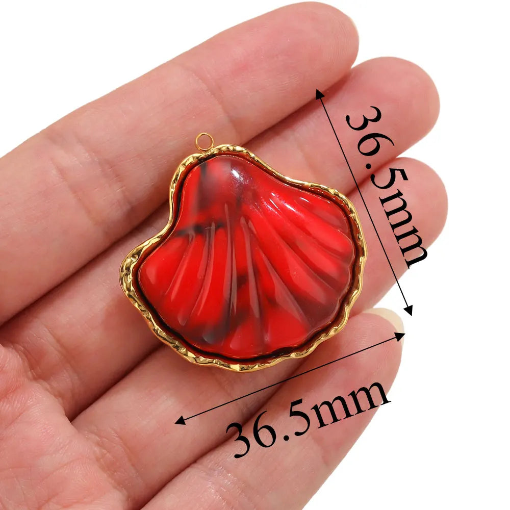 Lot 2 Breloques Coquillage & Étoile de Mer Acier Inoxydable — Pendentifs Bijoux Plage Fait Main