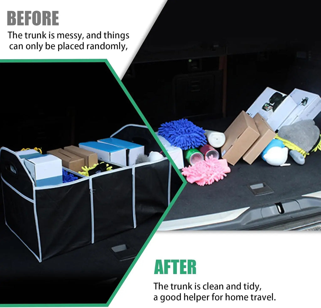 Organisateur de Coffre Pliable 3 Compartiments — Sac de Rangement Voiture