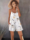 Combinaison Sans Manches Femme — Playsuit Casual Couleur Unie Printemps Été