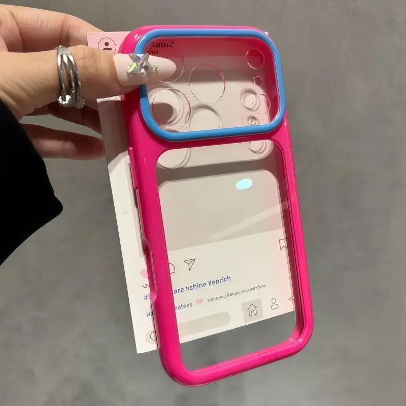Coque Transparente Candy Color Contrastes — Ultra-Slim Antichoc iPhone 11 à 17 Pro Max