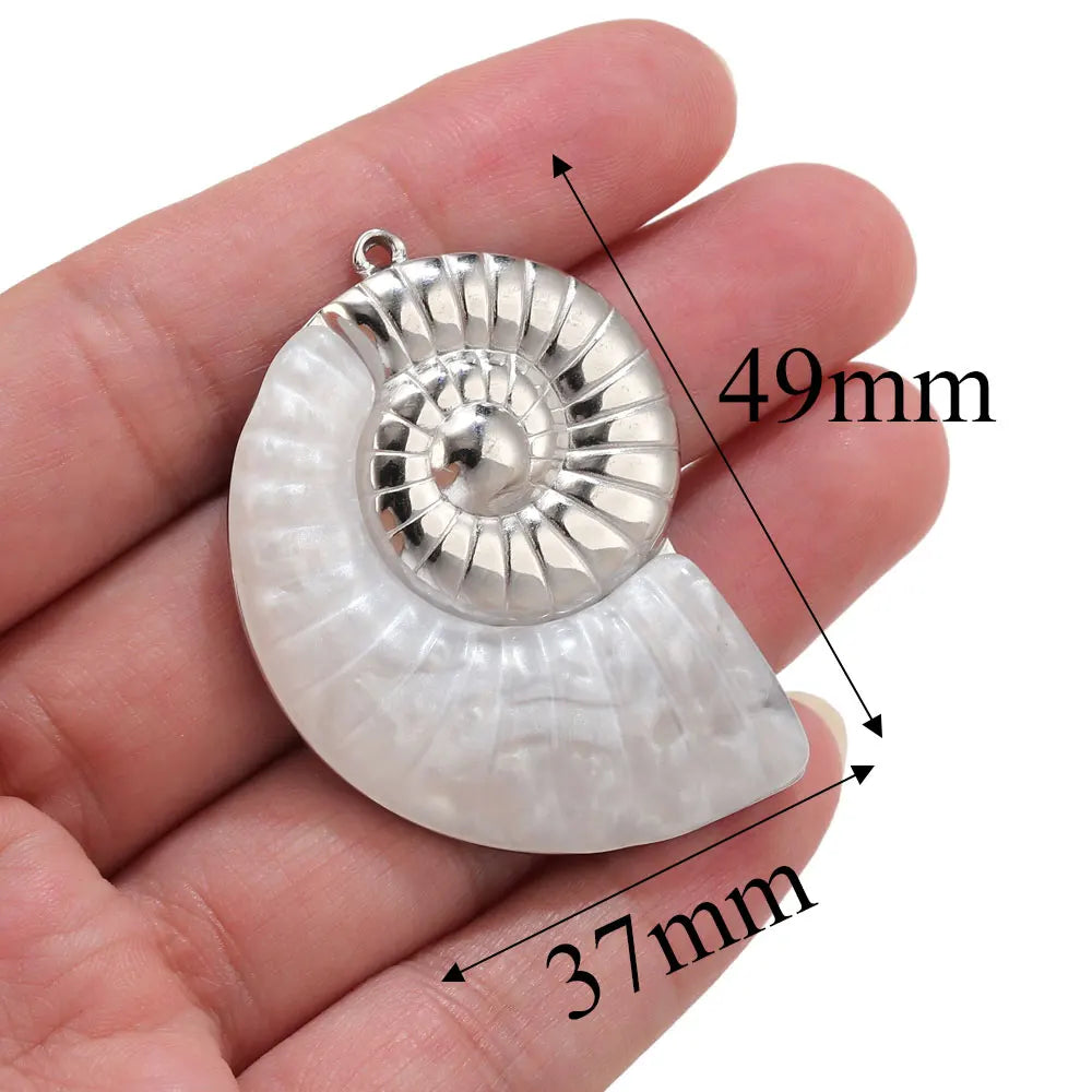 Lot 2 Breloques Coquillage & Étoile de Mer Acier Inoxydable — Pendentifs Bijoux Plage Fait Main