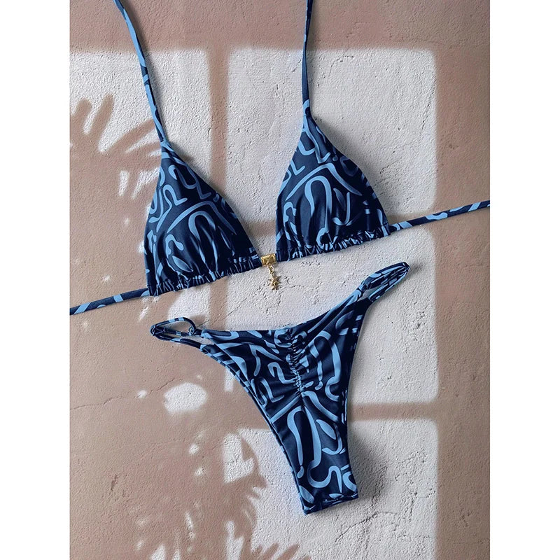Micro Bikini Léopard Push-Up Tanga — Maillot de Bain Femme 2026