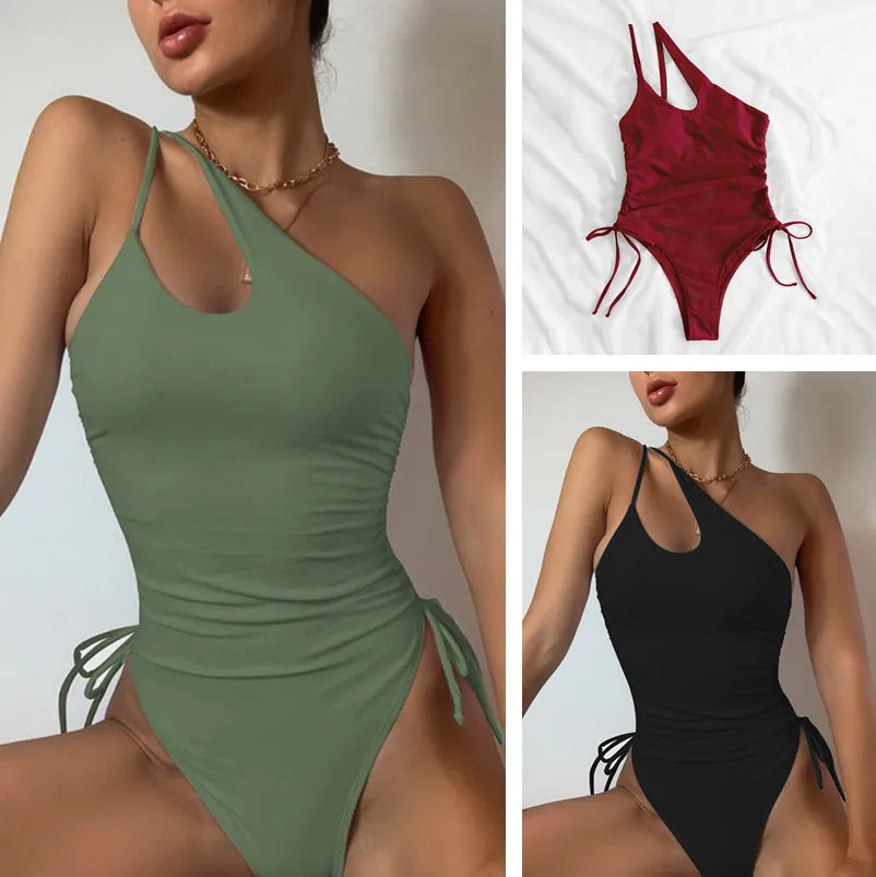 Maillot Une Pièce Brillant 2026 — Monokini Trikini Femme S-XXL