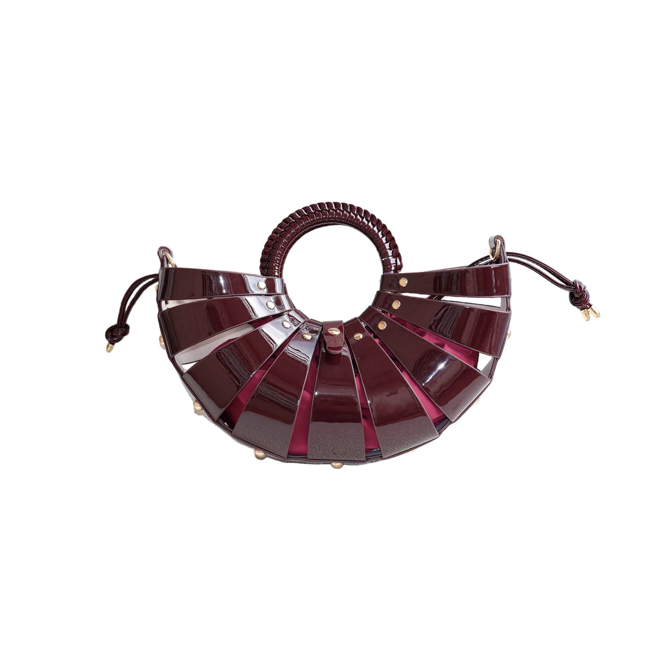 Sac Baguette Circulaire Cuir PU — Sac À Main Femme Style Rétro Luxe Grande Capacité