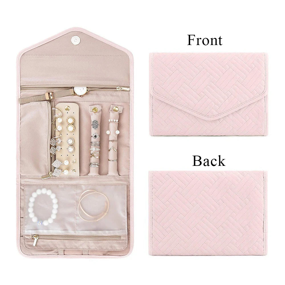 Organiseur Bijoux Voyage Pliable — 5 Compartiments