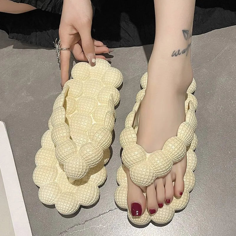 Tongs Femme Style Coréen – Chaussons Plats Massage Antidérapants Maison & Été