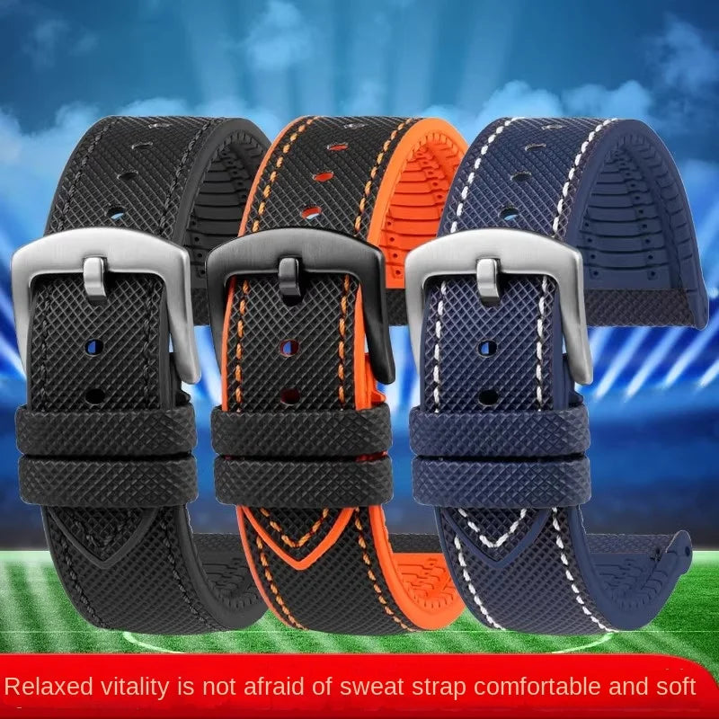 Bracelet de Montre en Caoutchouc – Compatible TAG Heuer F1 / Gulf / Aquaracer / Monaco – 20 à 24mm