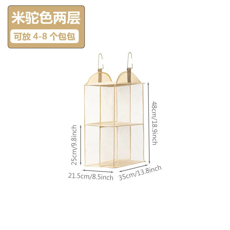 Organiseur Sacs À Main Suspendu Anti-Poussière Multicouche — Rangement Armoire Dressing