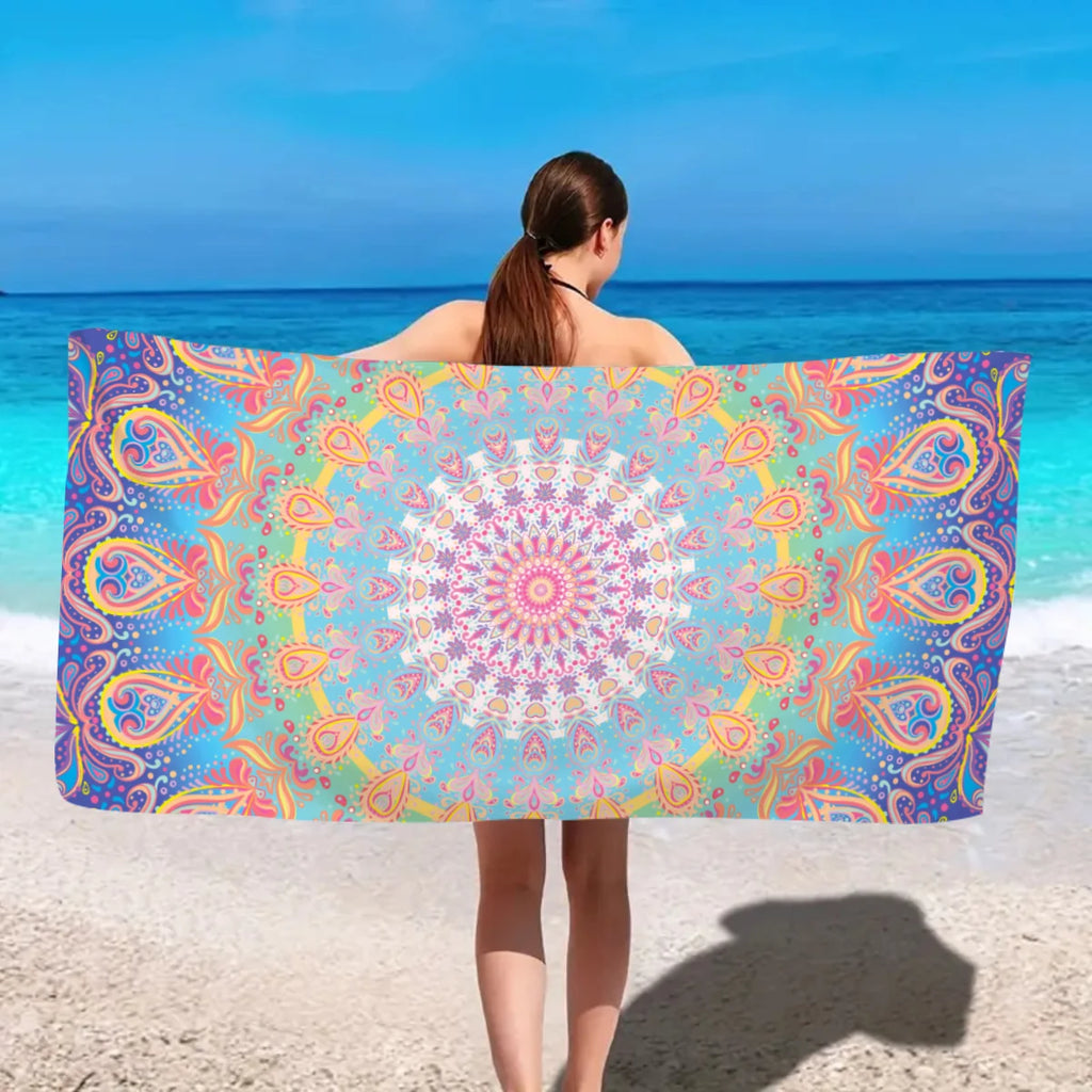 Serviette de Plage Bohème en Microfibre — Séchage Rapide, Multifonction (Collection 2)