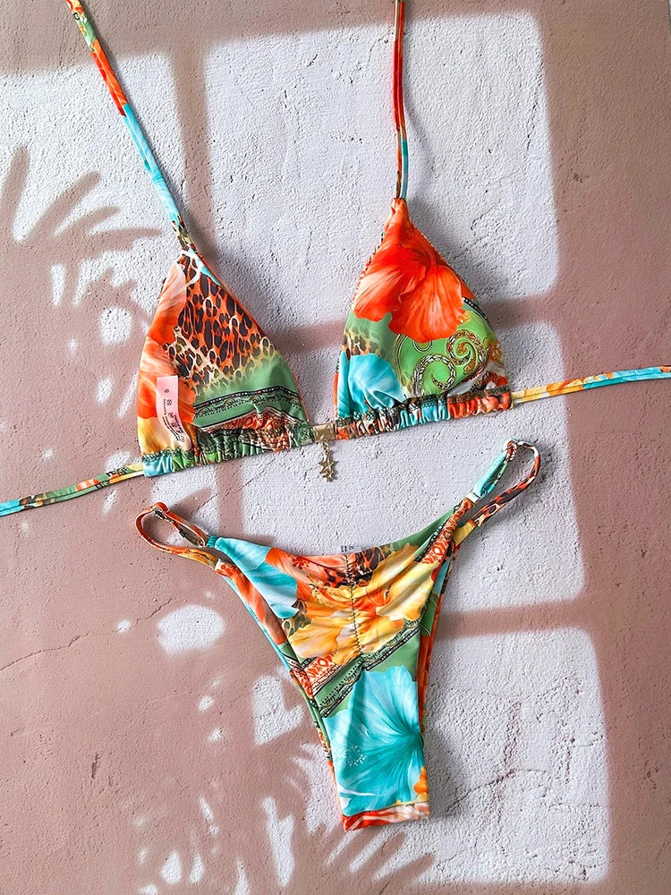 Micro Bikini Léopard Push-Up Tanga — Maillot de Bain Femme 2026