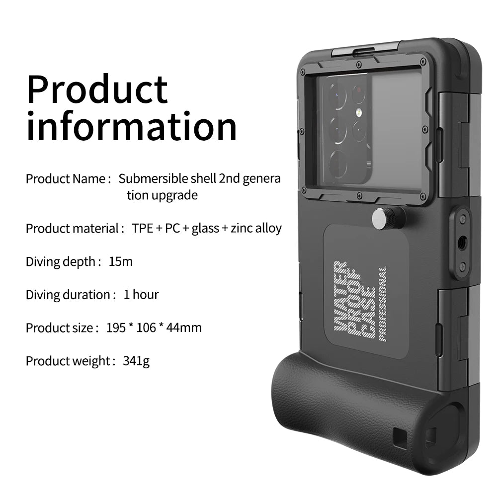 Coque Étanche Shellbox IP68 — 15m/50ft, Anti-Choc, Avec Lanière, Universelle 6,9"