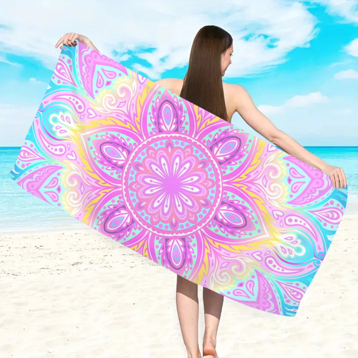 Serviette de Plage Bohème en Microfibre — Séchage Rapide, Multifonction (Collection 2)
