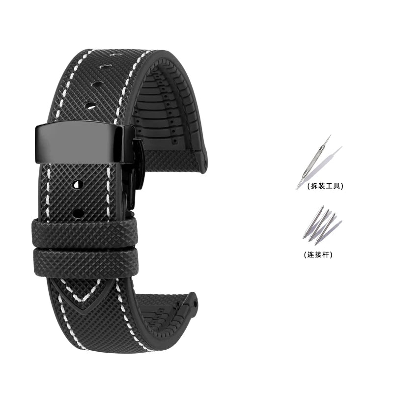 Bracelet de Montre en Caoutchouc – Compatible TAG Heuer F1 / Gulf / Aquaracer / Monaco – 20 à 24mm