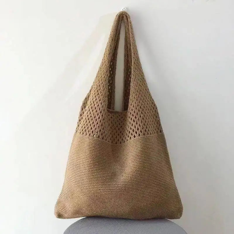 Sac Tressé de Plage Grande Capacité — Cabas Femme Été