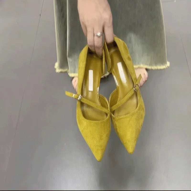 Escarpins Rétro Bout Pointu Femme — Slip-On Talon Bas Été 2026