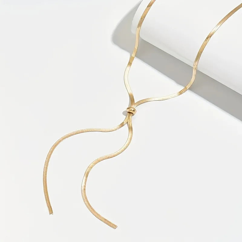 Collier Chaîne Serpent Acier Inoxydable Long — Bijou Femme Superposable