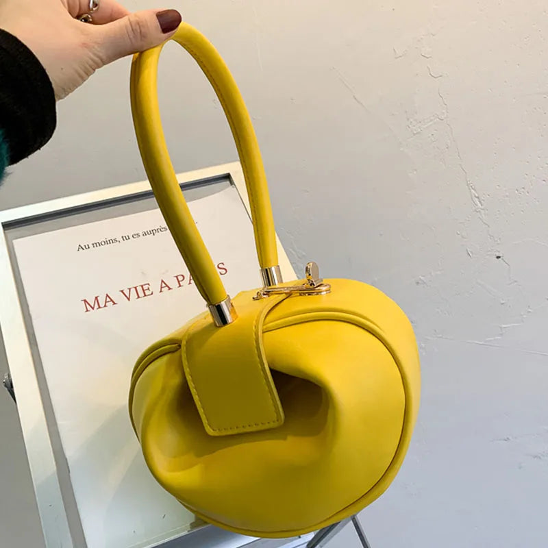 Mini Sac Bowling Sphérique — Sac Hobo Rond Cuir PU Femme Luxe Designer