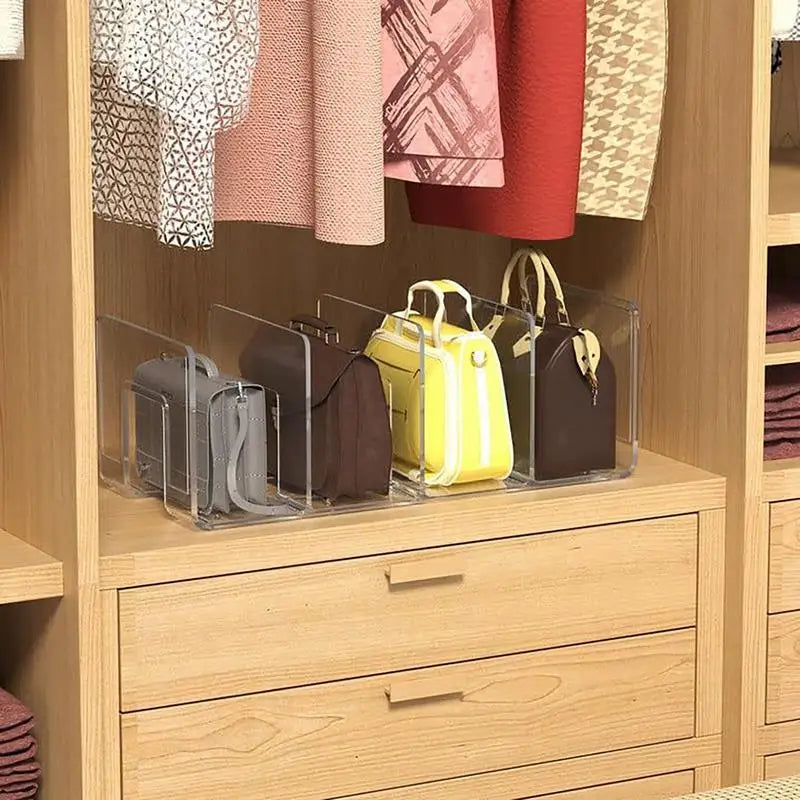 Rack Acrylique 4 Fentes Sacs À Main Placard Transparent — Organiseur Pochettes Dressing