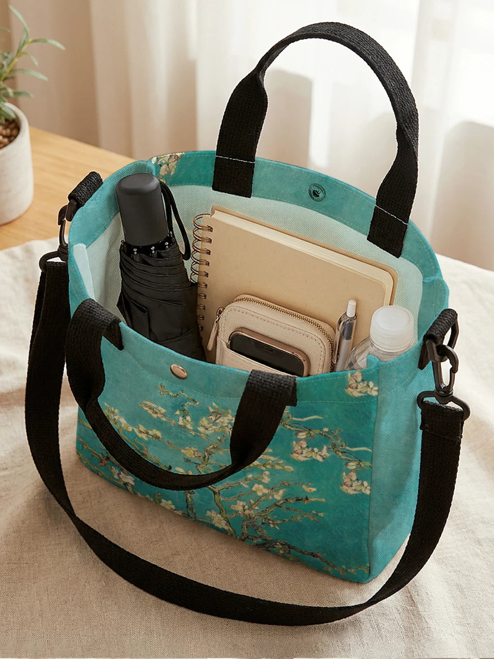 Tote Bag Van Gogh Fleurs d’Amandier — Sac Cabas Artistique Femme