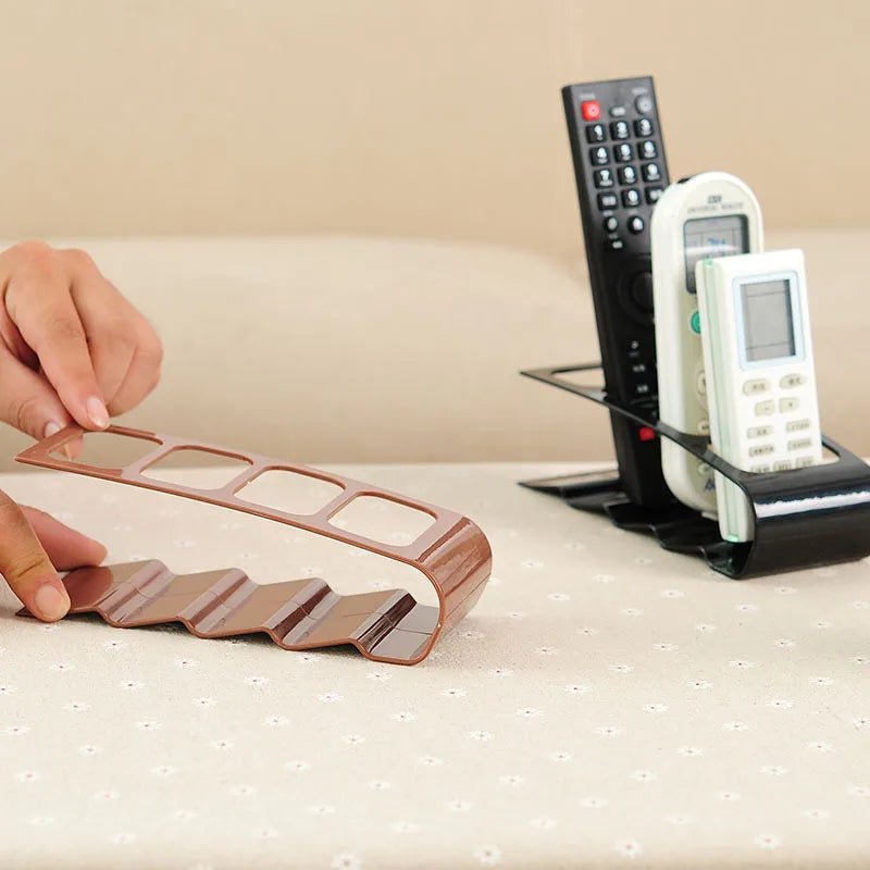 Organiseur Télécommandes 4 Compartiments Bureau — Range-Télécommandes Plastique Multifonction