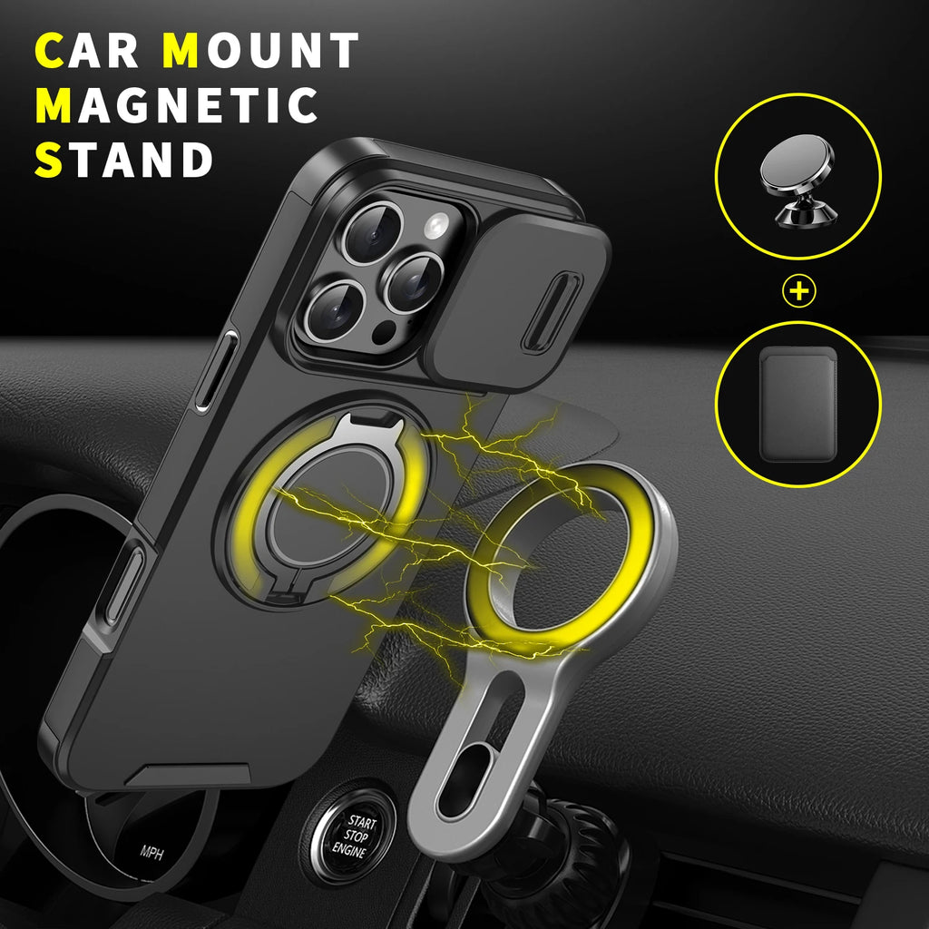 Coque Blindée MagSafe Slide Camera – Compatible iPhone 11 à 17 Pro Max