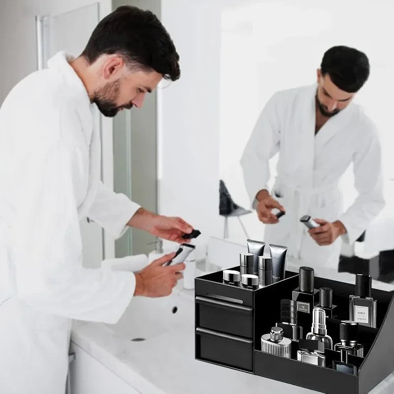 Boîte Rangement Cosmétiques & Parfums Homme Bureau — Organiseur Chambre Cadeau