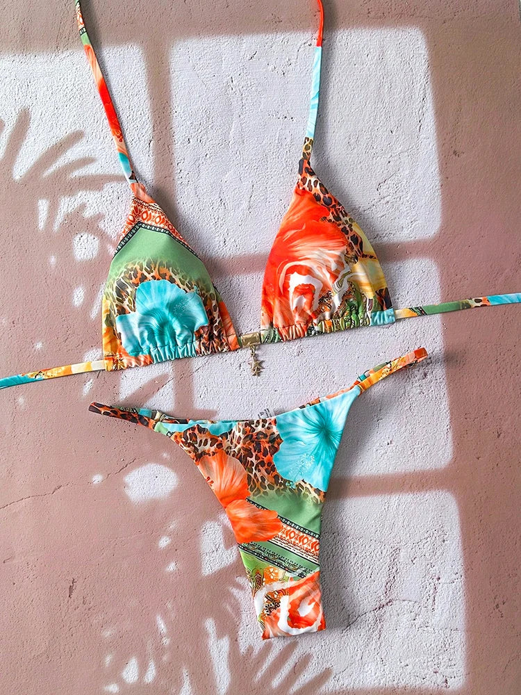 Micro Bikini Léopard Push-Up Tanga — Maillot de Bain Femme 2026