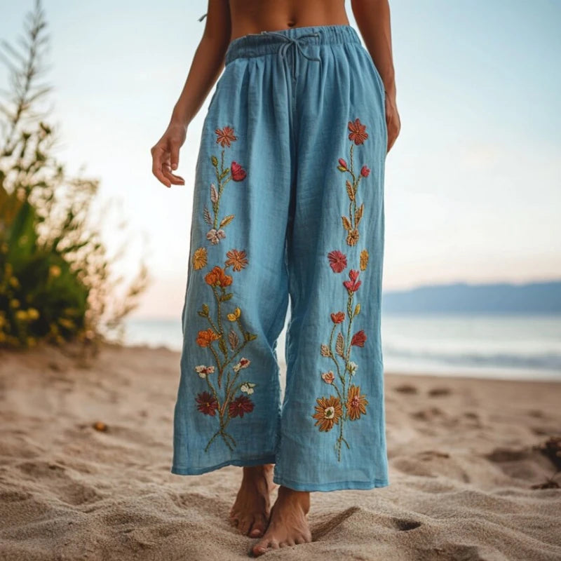 Pantalon Large Femme Imprimé Chat 3D — Coupe Droite Casual Toutes Saisons