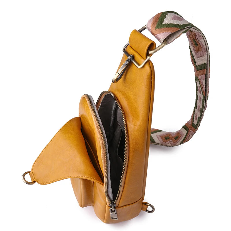 Sac Bandoulière Cuir PU — Sac Poitrine Imperméable Femme Casual