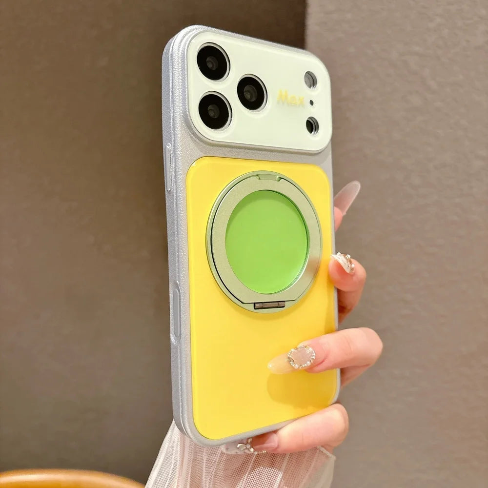 Étui Protection Verre & Anneau Magnétique — iPhone 13 à 18 Pro Max, Chargement Sans Fil