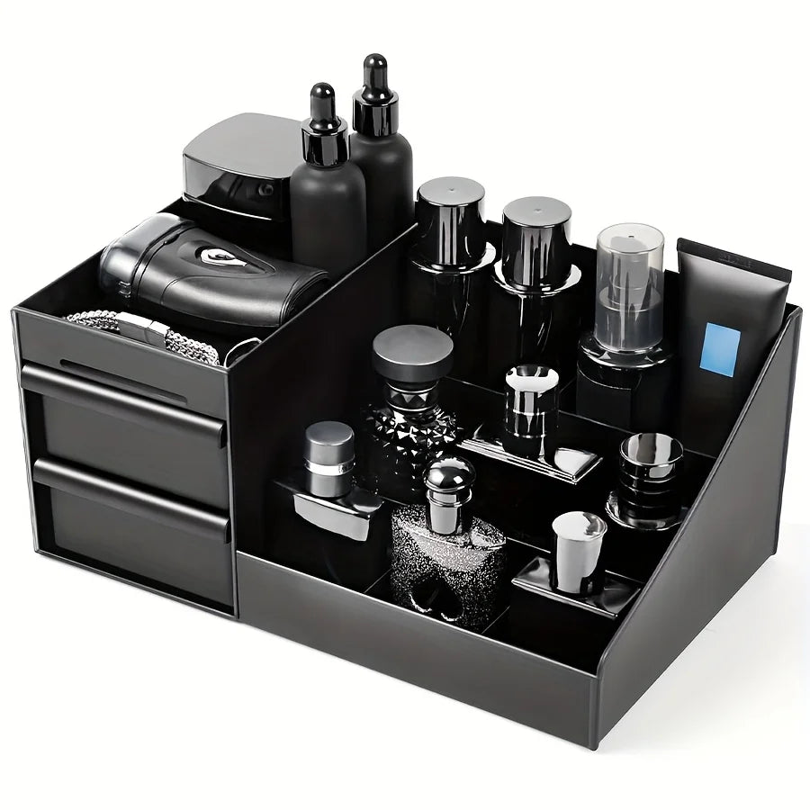 Boîte de Rangement Parfums Homme avec Tiroirs – Organiseur Coiffeuse & Dressing