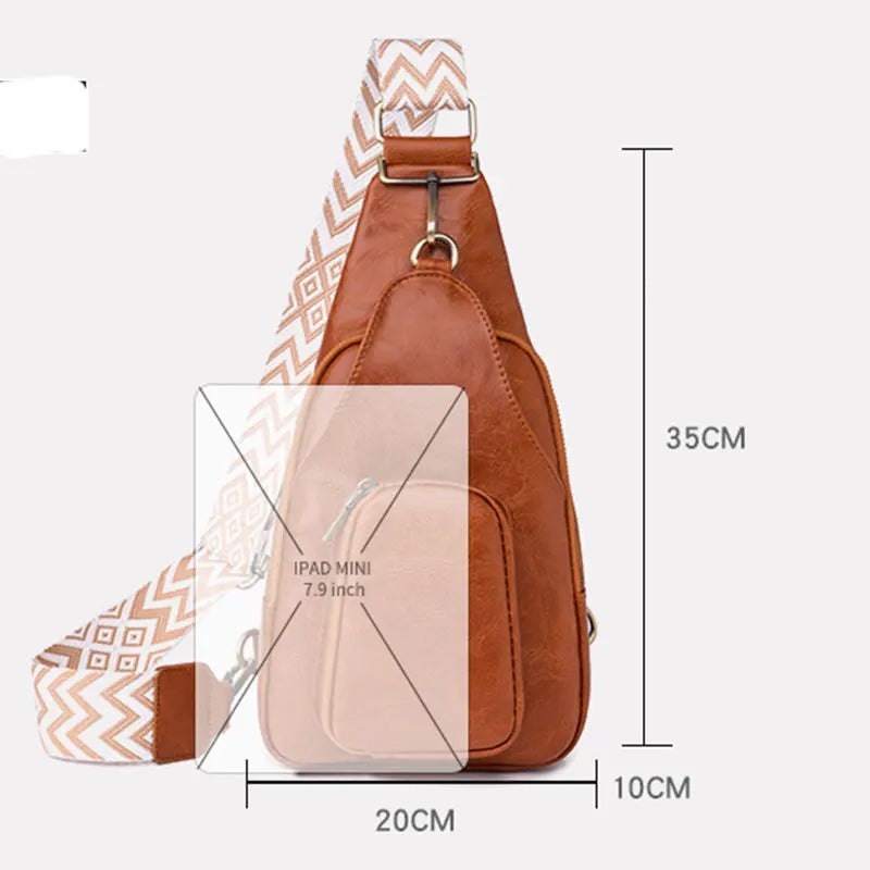 Sac Bandoulière Cuir PU — Sac Poitrine Imperméable Femme Casual