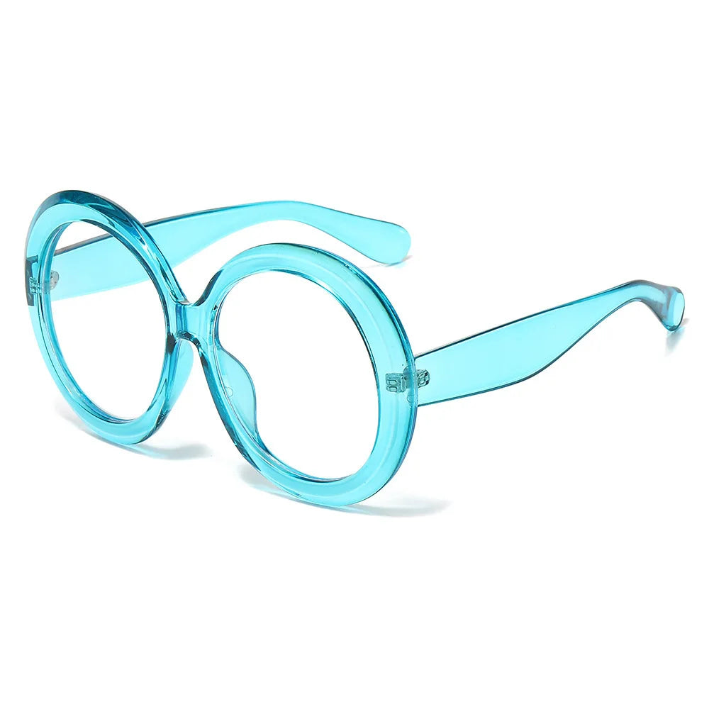 Lunettes de Soleil Rondes Oversize — Grande Monture Acétate, UV400, Style Luxe Unisexe, 9 Coloris