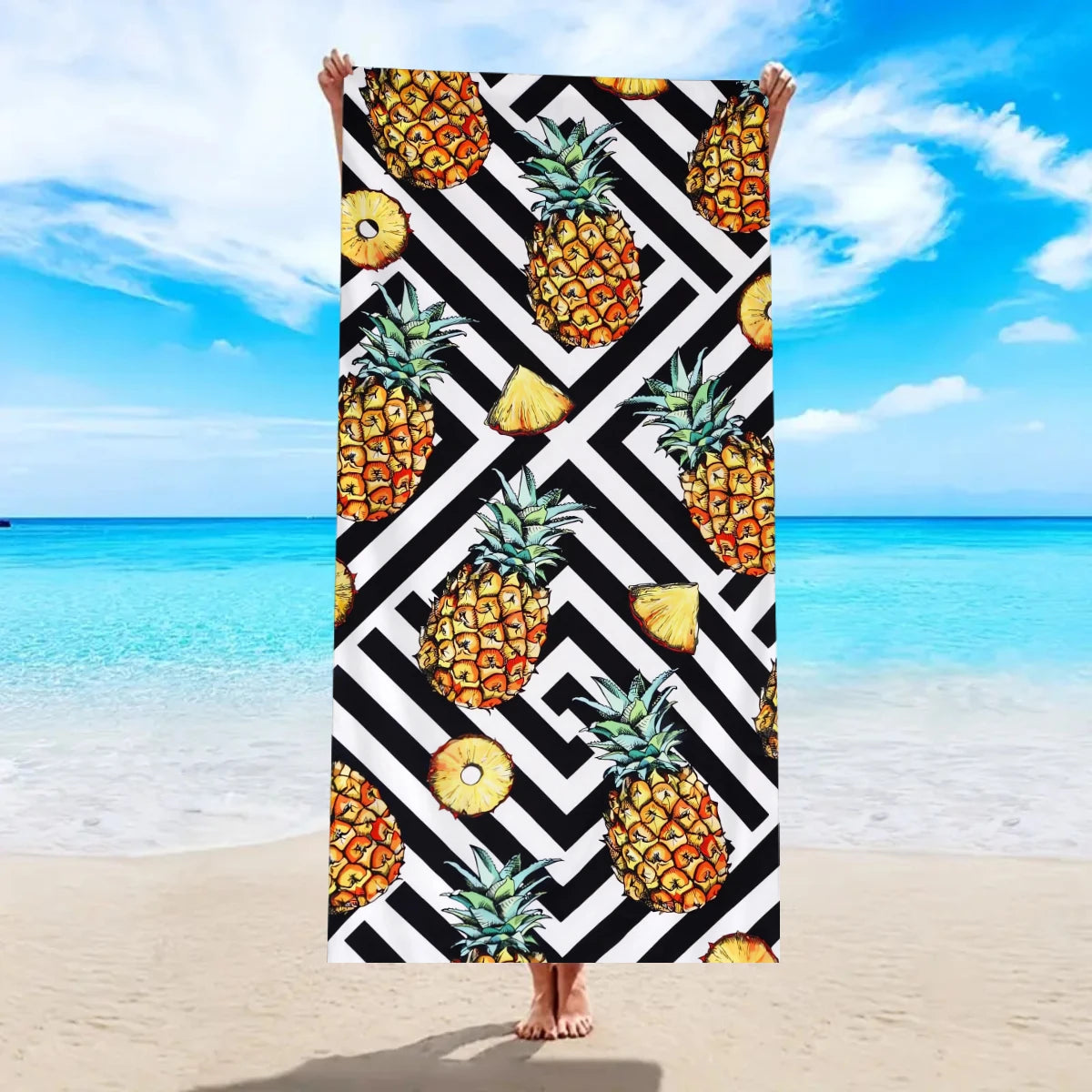 Serviette de Plage Bohème en Microfibre — Séchage Rapide, Multifonction