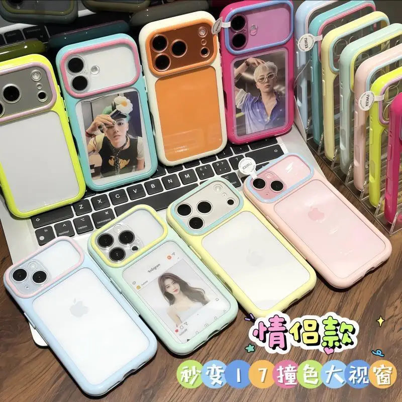 Coque Transparente Candy Color Contrastes — Ultra-Slim Antichoc iPhone 11 à 17 Pro Max