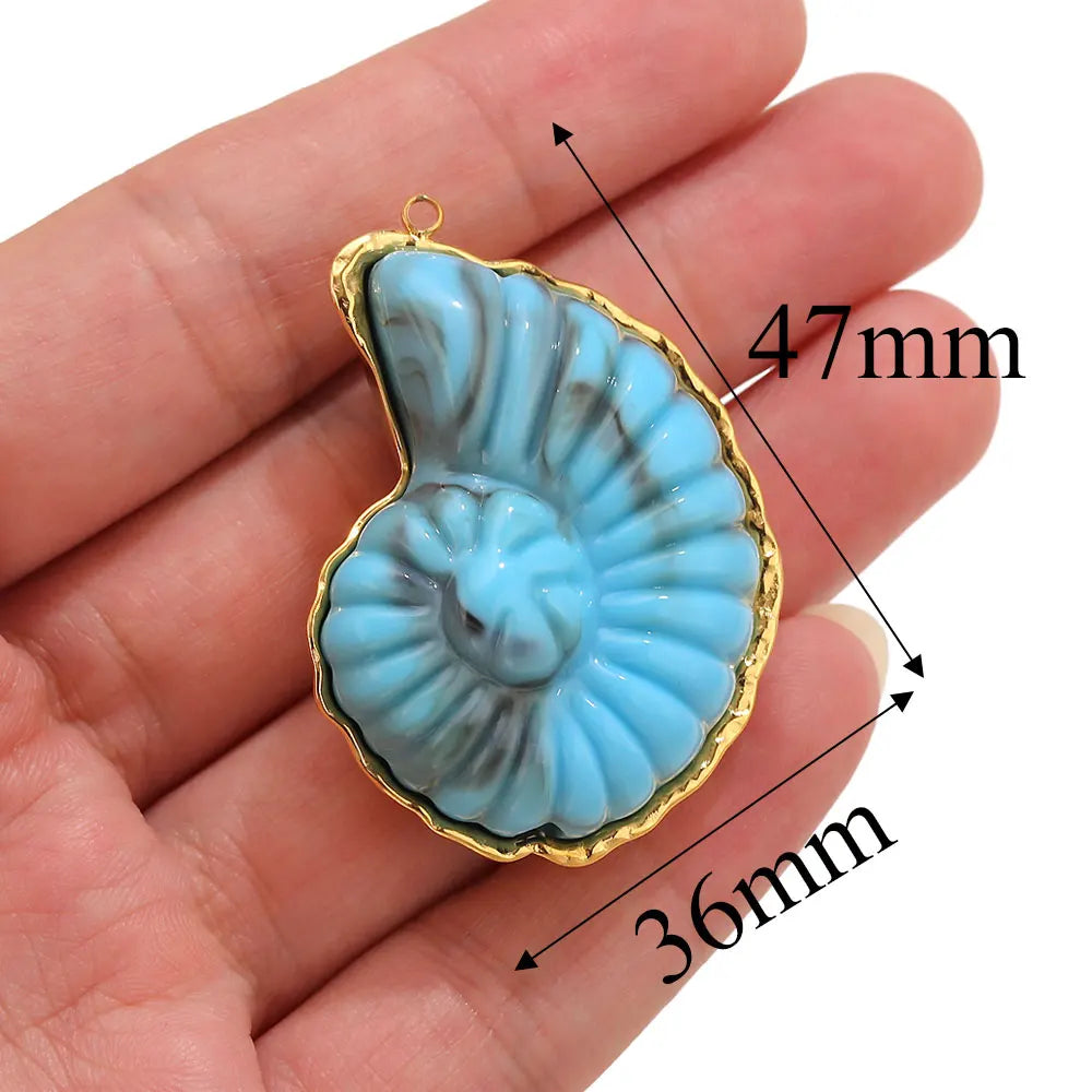 Lot 2 Breloques Coquillage & Étoile de Mer Acier Inoxydable — Pendentifs Bijoux Plage Fait Main
